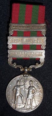 Lot 327 - An India Medal 1896, with three clasps PUNJAB FRONTIER 1897-98, TIRAH 1897-98 and WAZIRISTAN...