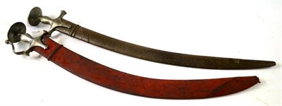 Lot 275 - A 19th Century Indian Talwar, the 67cm single edge double fullered steel blade incised with...