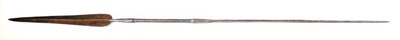 Lot 290 - An East African Spear, the 58cm leaf shape blade with raised medial ridge, split socket, short wood