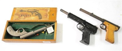 Lot 353 - PURCHASER MUST BE 18 YEARS OR OVER A Diana Model 2 Push Barrel Air Pistol, with beech grip; a Diana