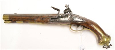 Lot 362 - An 18th Century Flintlock Holster Pistol, with 27cm sighted steel barrel, the rounded left...