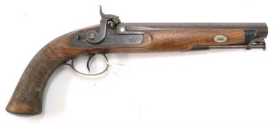 Lot 363 - A 19th Century Percussion Cap Officer's Pistol by Andrews, the 20cm sighted browned steel...