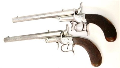 Lot 370 - A Brace of 19th Century Continental 6mm Rimfire Target Pistols, one with 20cm sighted octagonal...