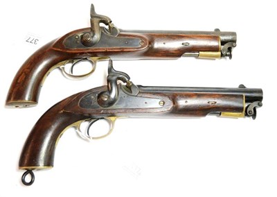 Lot 377 - A Pair of Non-working Copies of Percussion Cap Dragoon Pistols, underside of barrels have an...