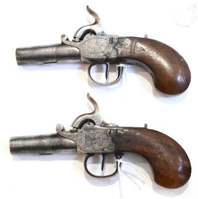 Lot 381 - A Pair of Early 19th Century French Percussion Pocket Pistols, converted from flintlocks, of...