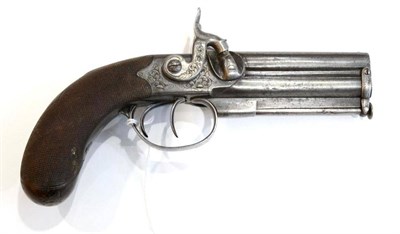 Lot 383 - A 19th Century Over and Under Double Barrel Percussion Cap Travelling Pistol by John Blissett,...