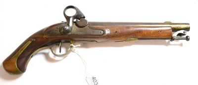 Lot 403 - A 19th Century Danish Percussion Cap Military Pistol, the 27cm steel barrel stamped...