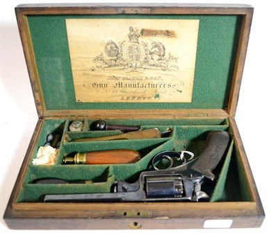 Lot 411 - An Adam's Patent 54 Bore Double Action Percussion Cap Five Shot Revolver by John Blanch & Son,...