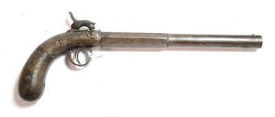 Lot 417 - A 19th Century American Percussion Cap Boot Pistol, the 20cm two stage steel barrel octagonal...