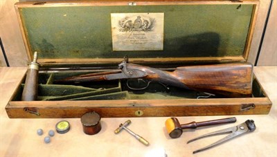 Lot 424 - A 19th Century 14 Bore Percussion Cap Double Barrel Big Game Rifle by James Beattie, 205 Regent...