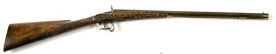 Lot 461 - A 19th Century Belgian Percussion Cap Smooth Bore Target Gun, the 57cm sighted octagonal steel...