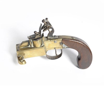 Lot 385 - An Early 19th Century Flintlock Tinder Lighter, with unsigned box lock, steel cock, trigger...