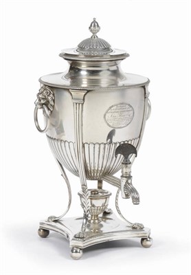 Lot 389 - A George III Tea Urn, Thomas Ellerton & Richard Sibley I, London 1803, en suite with the...