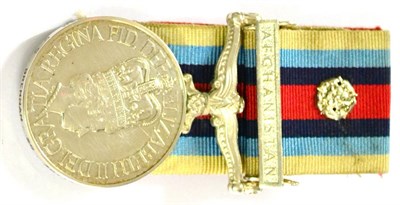 Lot 23 - An Operational Service Medal 2000, with clasp AFGHANISTAN and front line silver rosette, awarded to