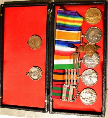 Lot 27 - A Group of Six Medals, comprising India Medal 1896 with two clasps PUNJAB FRONTIER 1897-98 and...