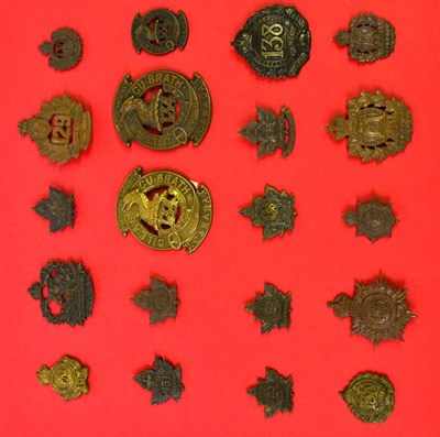 Lot 35 - A Collection of Twenty First World War Canadian Cap and Collar Badges, in bronze and brass,...