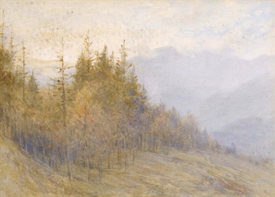 Lot 405 - William Gershom Collingwood (1854-1932) "Top of the Moor, Misty Evening, Coniston Old Man"...