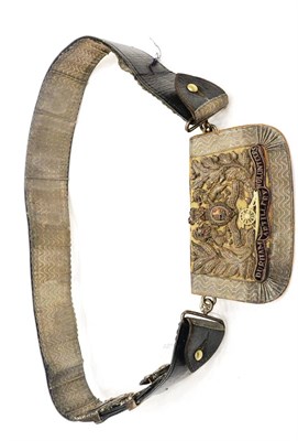 Lot 77 - A Victorian Pouch and Crossbelt to the Durham Artillery Volunteers, the black morocco pouch...