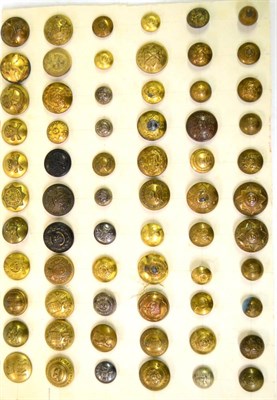 Lot 80 - A Collection of Sixty Six British Army Buttons, in brass, bronze and white metal, loosely...