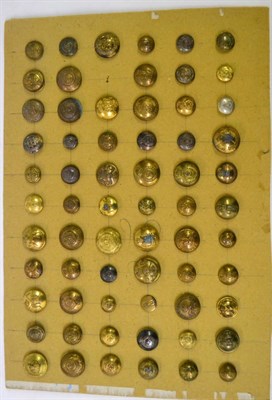 Lot 81 - A Collection of Sixty Six British Army Buttons, in brass, bronze and white metal, loosely...