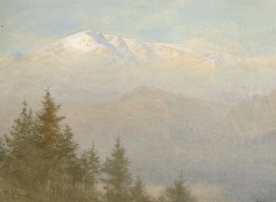 Lot 408 - William Gershom Collingwood (1854-1932) Coniston - Sunrise in Winter, from Howhead Intake...