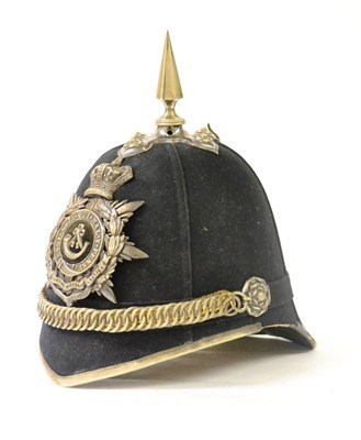 Lot 100 - A Victorian Officer's Spiked Dark Green Cloth Helmet to the 3rd Volunteer Battalion The Durham...