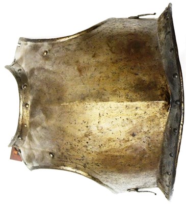 Lot 108 - An English Civil War Cavalry Breast Plate, with raised medial ridge, rolled edges and riveted...