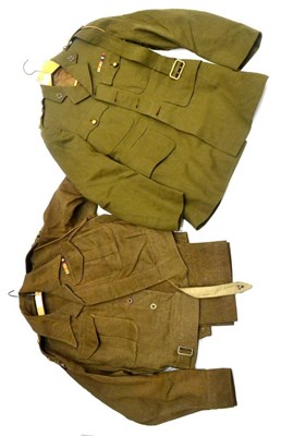 Lot 114 - A Second World War Uniform to a Captain of REME, comprising a peaked cap, a forage cap, a No.2...