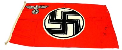 Lot 124 - A Second World War German State Flag, in printed red cotton, the cream hoist printed...