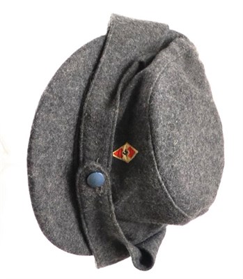 Lot 128 - A German Third Reich Hitler Youth Flyer's/Flak Helper's Cap, in Luftwaffe grey/blue wool and...