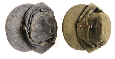 Lot 130 - A German Third Reich M43 Field Cap, in grey wool with fold-down back and side panels secured by two