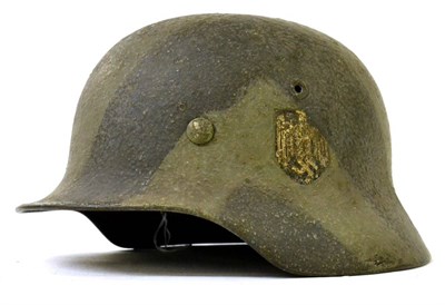 Lot 152 - A German Third Reich M40 Single Decal Heer Helmet Shell, with Coastal Artillery style...