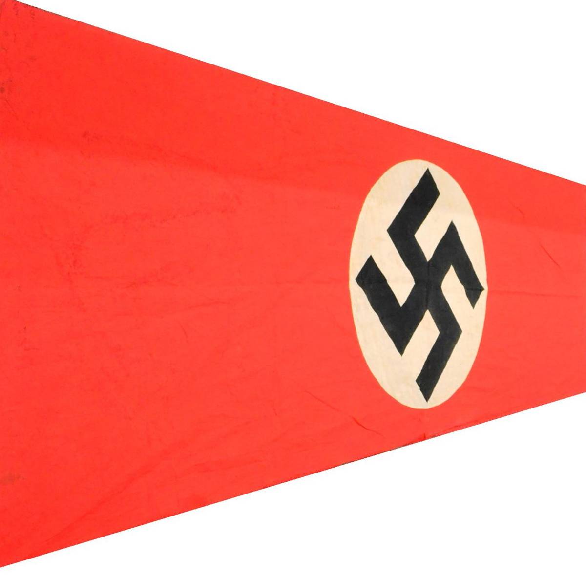 Lot 153 - A German Third Reich NSDAP Wall Drape, in red cotton, one side applied with a white cotton...