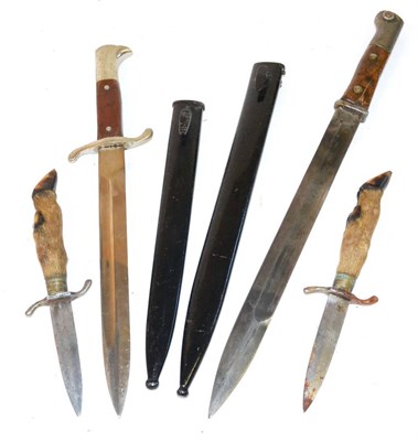 Lot 155 - A German Third Reich Fire Police Parade Dagger, the blade with Carl Eickhorn oval logo, the...