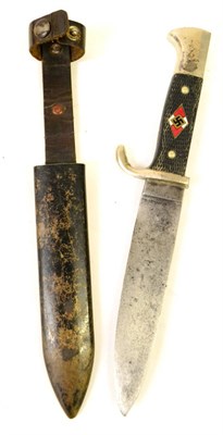 Lot 160 - A German Third Reich Hitler Youth Knife, the single edge steel blade stamped with Puma,...