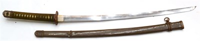 Lot 173 - A Second World War Japanese Officer's Katana, the 67.5cm steel blade with Showa stamp and a...