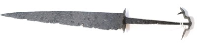 Lot 181 - A Medieval Rondel Dagger (14th/15th Century), with 21.5cm single edge blade, small oval guard,...