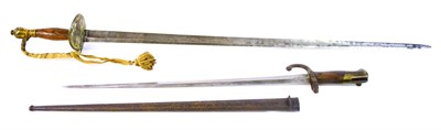 Lot 185 - A Georgian 1786 Pattern Infantry Sword, the 79.5cm single edge fullered steel blade engraved...