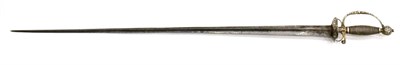 Lot 195 - An Early 18th Century Small Sword, with 78cm concave triangular section steel blade, the silver...