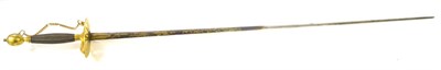 Lot 196 - A Late Georgian Small Sword, with 79cm diamond section steel blade half blued , engraved and...