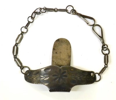 Lot 199 - An 18th Century Cut Steel Sword Hanger, the moustache shape top bar decorated with a shallow...