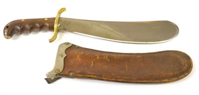 Lot 208 - An American Military Knife, the 30cm broad single edge steel blade with rounded tip, stamped S...