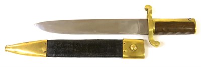 Lot 209 - A US Navy Dahlgren Knife-Bayonet, the 29.5cm single edge steel blade with false edge towards...