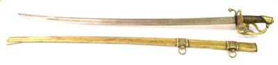 Lot 214 - A Copy of a French Artillery Officer's Sword, with brass hilt and scabbard