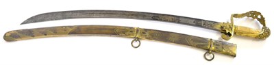 Lot 221 - A Good Quality 19th Century Presentation Sword, possibly American, the 72cm single edge curved...