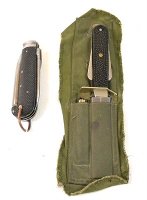 Lot 226 - A British Military Survival Knife for Air Crews, the curved steel blade etched 22c/1278106...