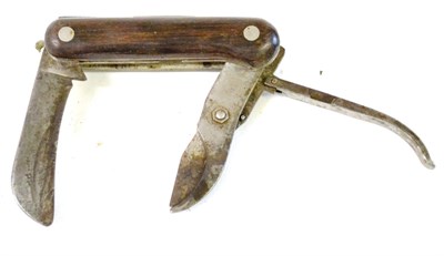 Lot 228 - A 19th Century Gardener's Folding Pocket Knife, with a pair of folding secateurs and a folding...