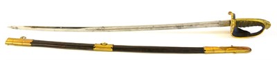 Lot 243 - A Victorian 1845 Pattern Infantry Officer's Sword, the 83cm single edge fullered steel blade...