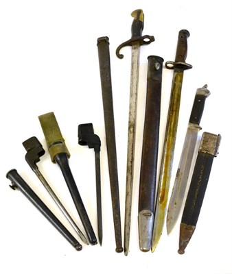 Lot 252 - A French M1874 Gras Bayonet, with steel scabbard; a British 1907 Bayonet, with steel mounted...