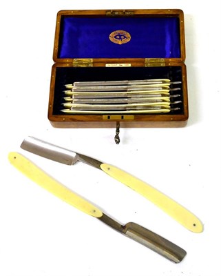 Lot 265 - A Monday to Sunday Set of Seven Cut Throat Razors by Joseph Rodgers, Sheffield, each steel...